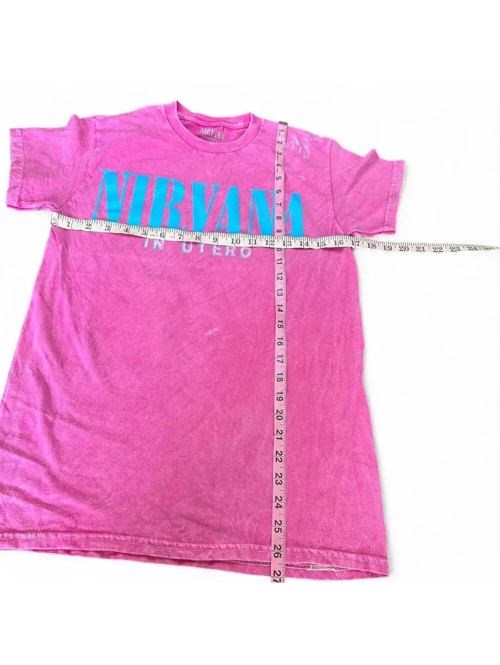 NIRVANA In Utero Pink Bleach Dye Tee - Small